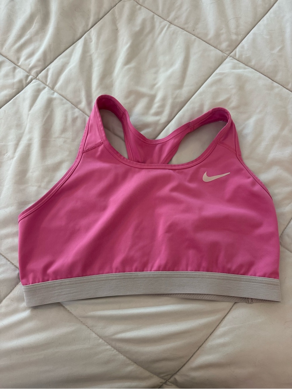 Nike Pink Racerback Swim Sports Bra with Light Tan Band XL
